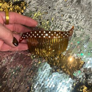 #37-Vintage 1920’s hair comb/barrette with 40 rhinestones